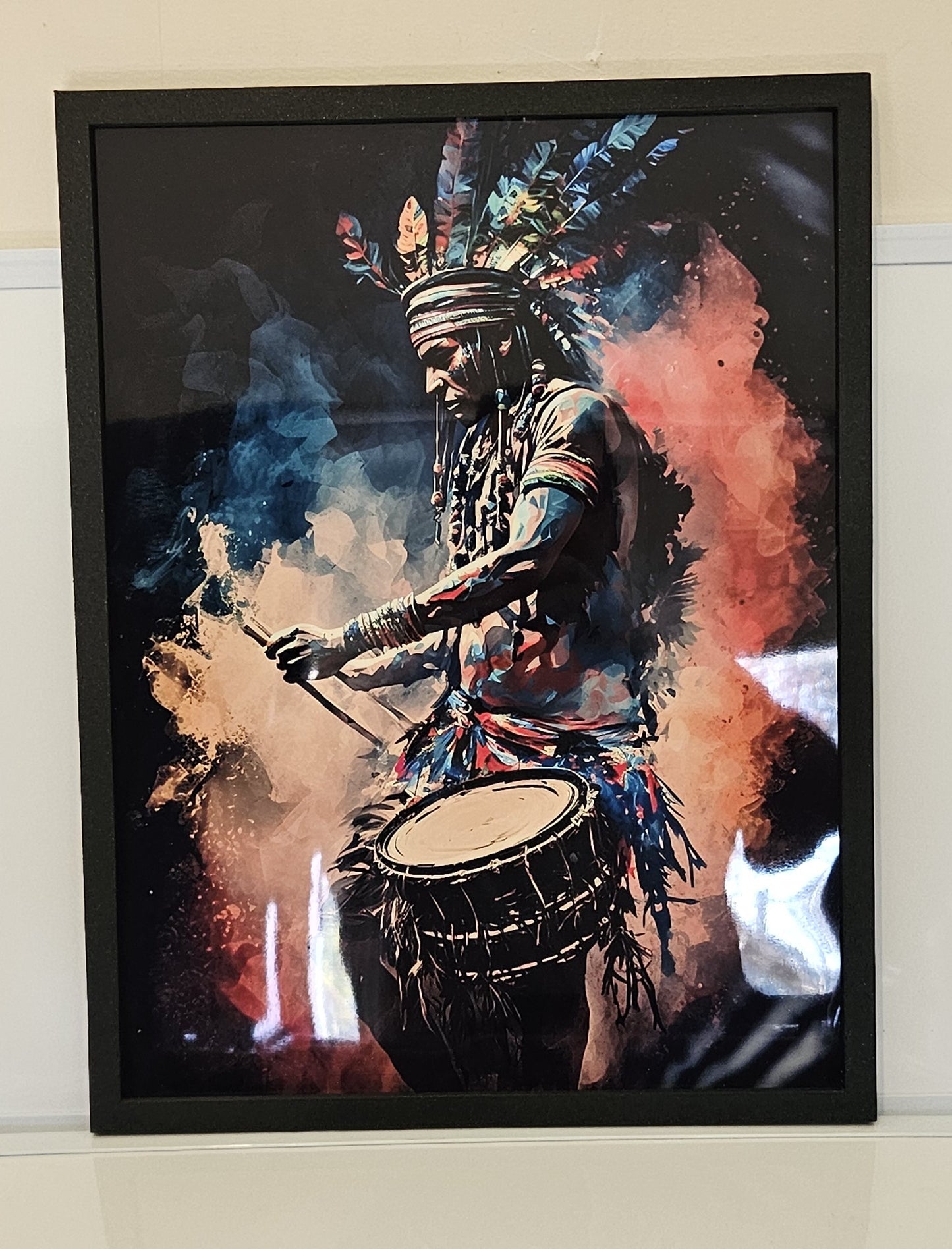 Sublimated Metal Wall Art " Indian Drums "